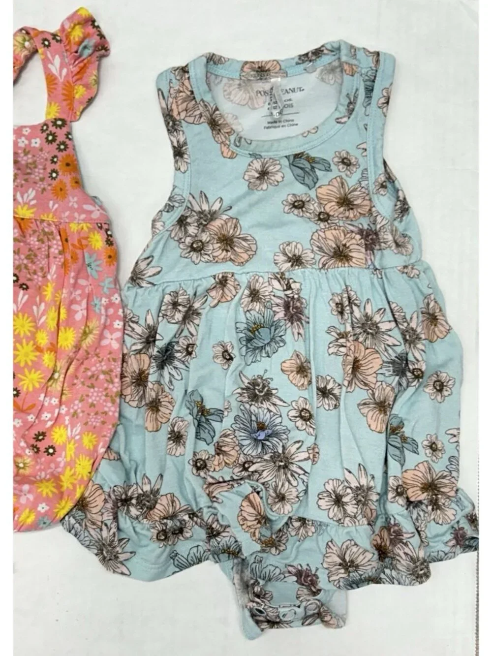 POSH PEANUT Tank Dress Romper Size 6-12 Months LOT Of 4 Bamboo Floral Ducks